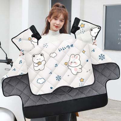 电动车挡风被冬季加绒加厚小型电瓶摩托车骑行保暖防寒罩冬天新款