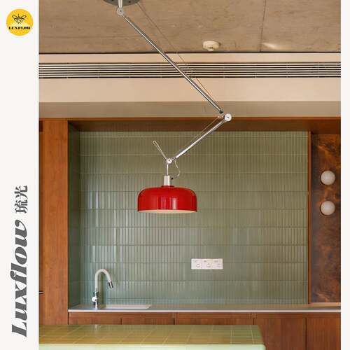 琉光孟菲斯摇臂吊灯可移位极简工业风餐厅卧室折叠设计师灯具
