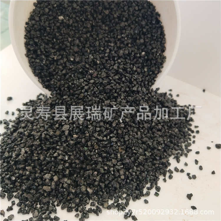 厂家供应金刚砂喷砂除锈用亮黑砂耐磨地坪骨料透水砖黑色铜矿砂