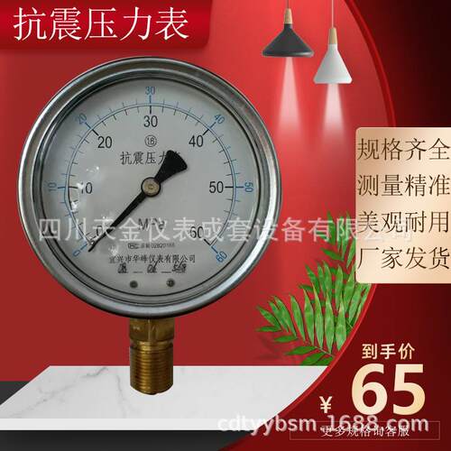 华峰仪表抗震水压表0~60MPA径向YK-100/150耐震压力表负压气压表