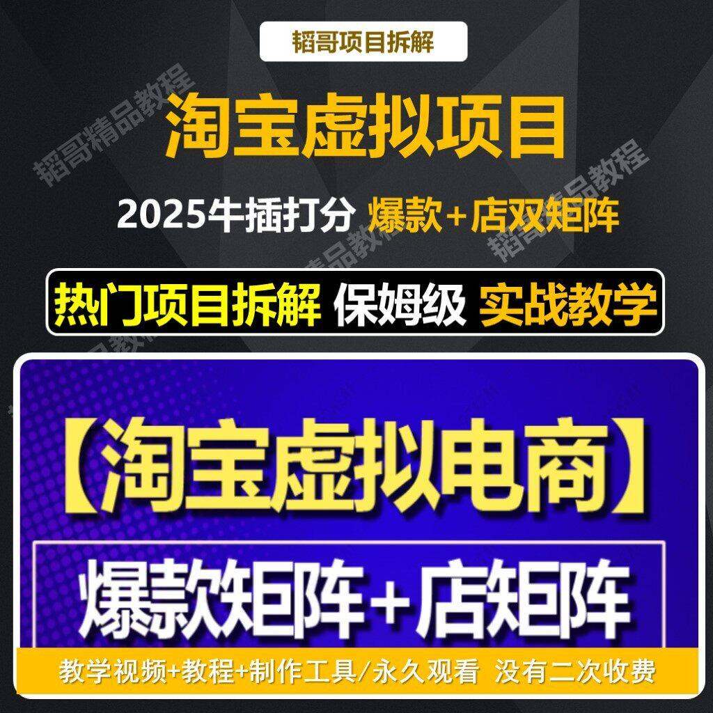淘宝虚拟电商专案全新思路0门槛选品爆款+店矩阵操作玩法营运教程