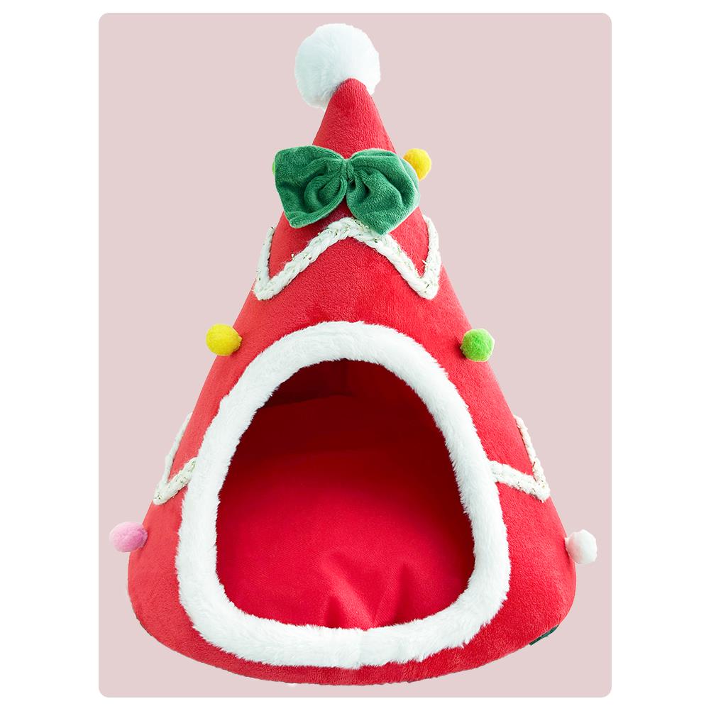 高档圣诞猫窝冬季保全暖封闭式猫床安感子冬天帐篷猫房小窝用品大