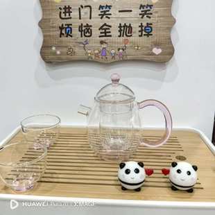 彩色龙蛋壶高硼硅玻璃一人喝小茶壶一人用单壶对嘴迷你泡茶壶