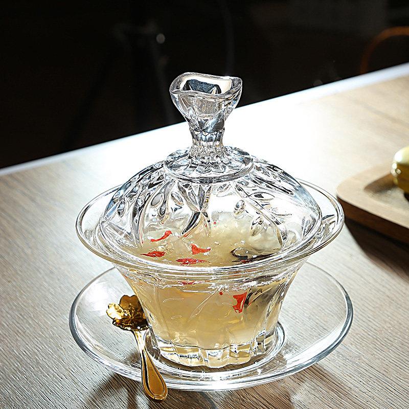 采购产品燕窝杯有盖,玻璃碗,餐具套,透明家庭中国菜套,创意水