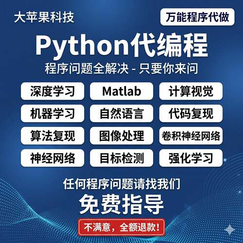 python程序代编代码帮做编写机器深度学习代做作问题解决指导接单