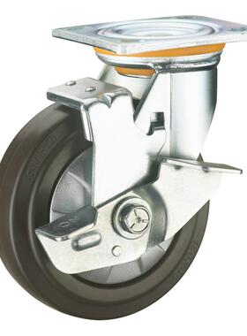 6寸橡胶S静音工业0Z07S-01-承重型U向PO/荣动力万向脚轮Z7S-01-15