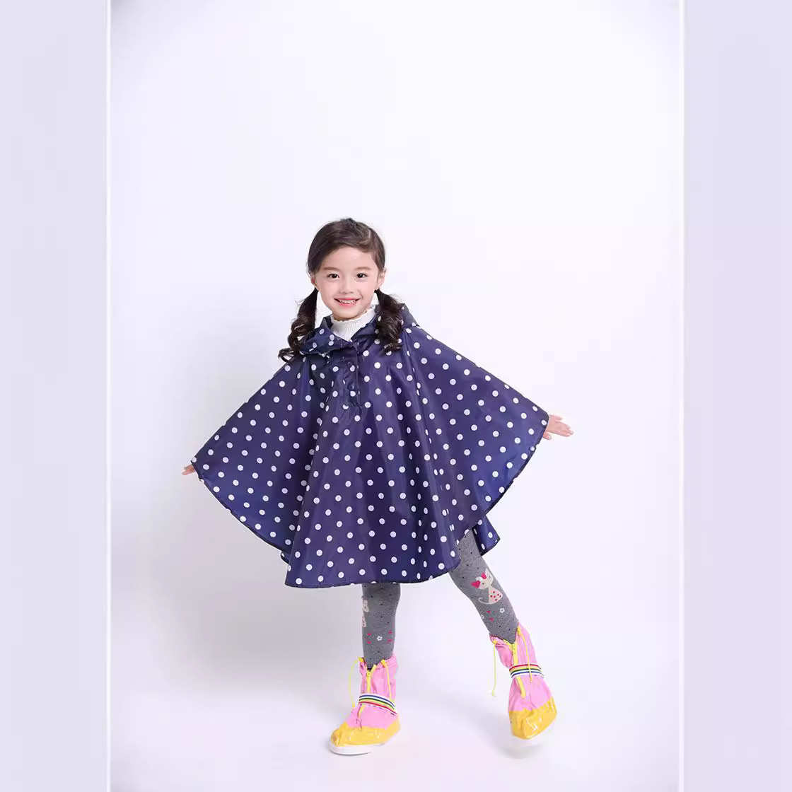 儿童印花薄款斗篷雨衣小孩雨披