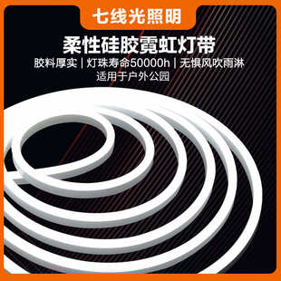户外公园隧道照明包胶挤出816柔性硅胶单面发光led霓虹低压灯带