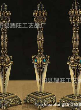 藏式金刚橛降魔底普巴带长22法cm 修法金刚杵器大号堂摆MXJGC杵件