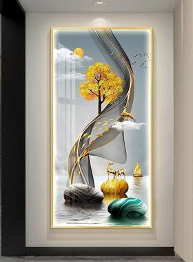 装饰画入立式带灯挂画石01094-17来运转玄背景墙画走廊户过道画现