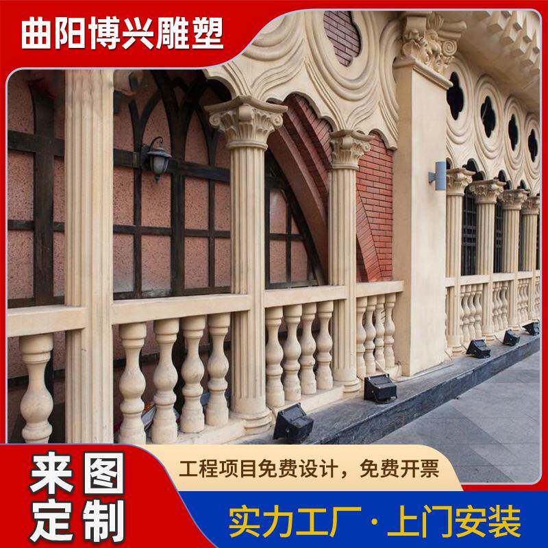 石雕现代简约欧式罗马柱雕塑别墅庭院小区装饰石材景观柱子厂家