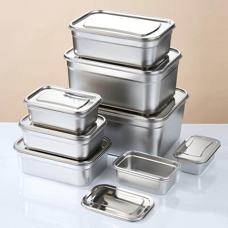 食品级不锈钢保鲜盒特大号304加深款商用带盖冰箱冷冻长方形方盆,餐饮具,保鲜盒,淘宝优惠券,粉丝福利购,淘宝优惠卷