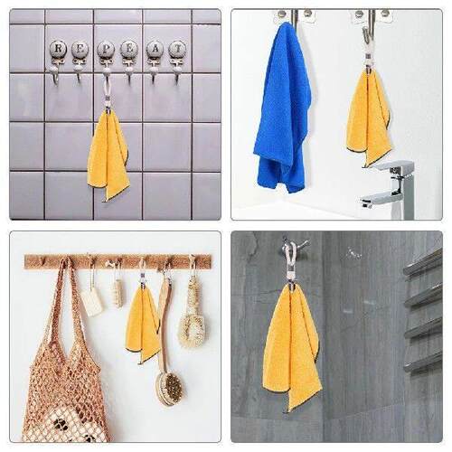 6pcs Bath Towel Clips Cotton Rope Holder Rustproof Metal