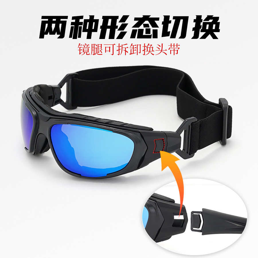 冲浪眼镜防脱落水上运动冲浪防晒墨镜偏光太阳眼镜骑摩托艇护目镜