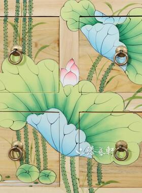 新中UAR式创意储物柜装饰斗柜门厅柜长台条案可缩抽多屉柜香樟木