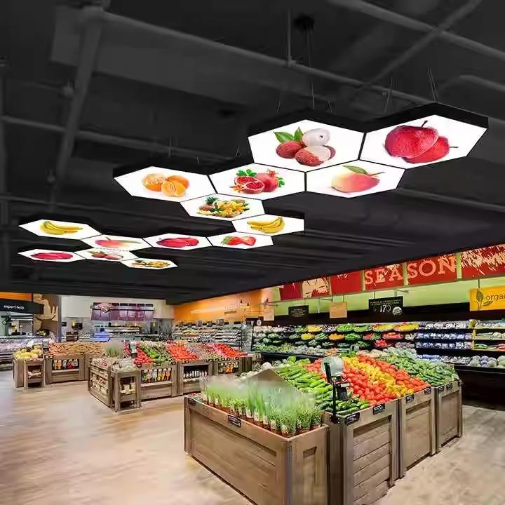 超市商场生鲜水果店专用灯LOGO图案照明灯店铺商用超亮幼儿园吊灯