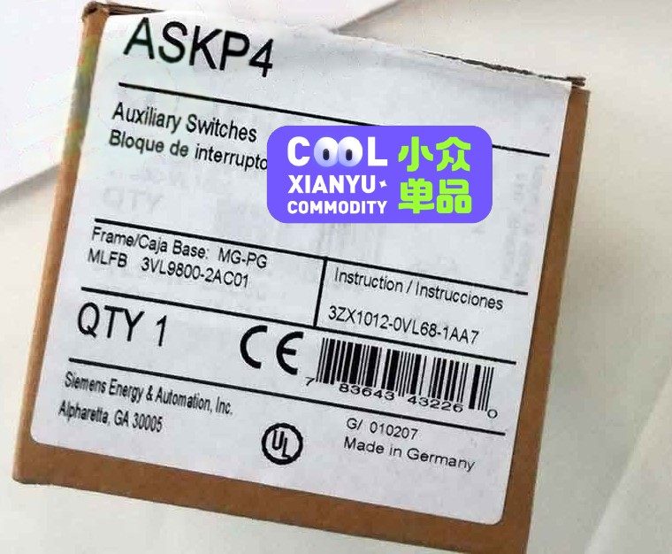 西门子3VL9800-2AC01，全新