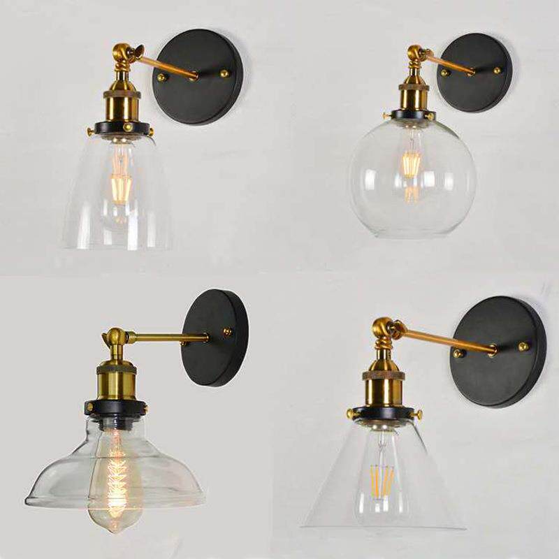 跨境亚马逊过道玻璃壁灯美式复古创意床头灯创意楼梯走廊墙壁灯