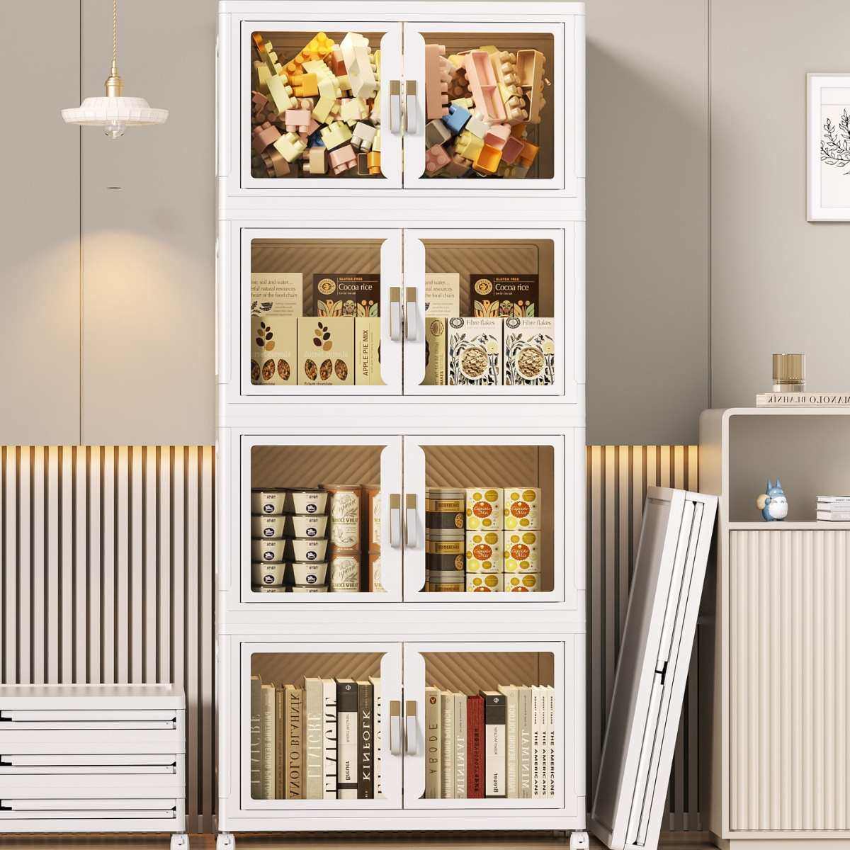 收纳箱家用储物柜多层折叠衣柜衣服被子整理盒玩具置物架收纳柜子,收纳整理,收纳柜,淘宝优惠券,粉丝福利购,淘宝优惠卷