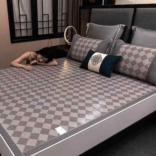 竹2025年GH326新款印花调席双面竹席凉席叠家折用学生宿舍席子空