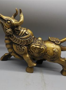黄铜牛摆件元宝牛如意牛大号金钱牛华尔街牛摆件