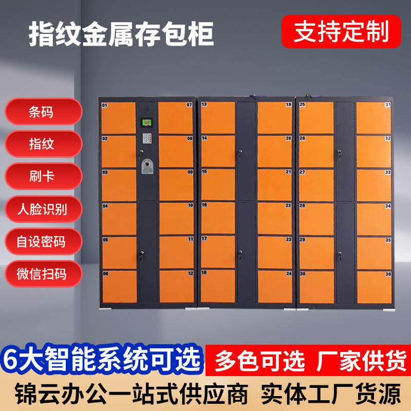 指纹智能存包柜超市商场单位寄存电子金属指纹密码储物柜厂家