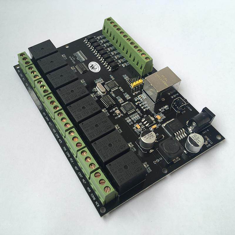 8路网络继电器开关控制器以太网TCP/IP继电器MODBUS TCP组态王PLC