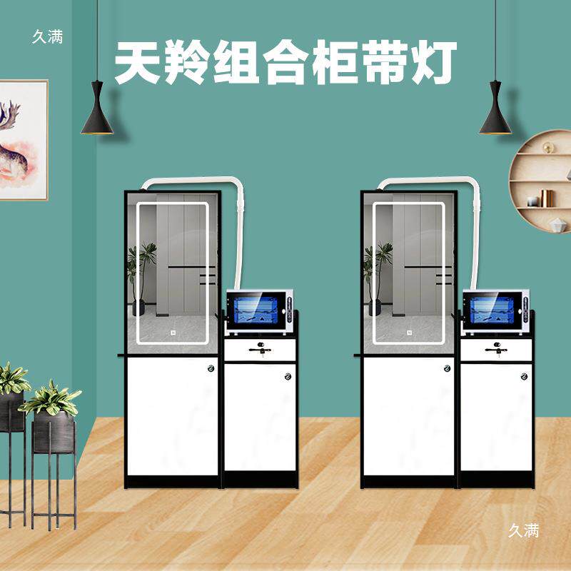 快剪带灯柜快剪理发店设备全套美发镜台理发柜LED触摸灯