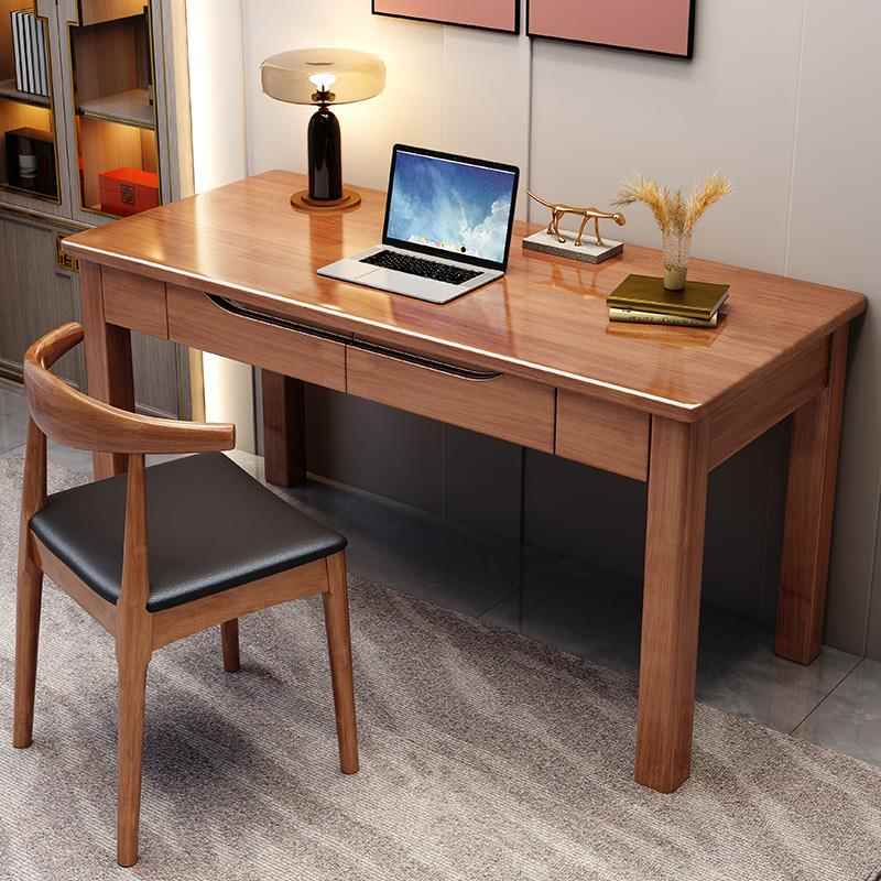新中式实木书桌家用台式电脑桌书房中学生学习桌简易办公桌工作台