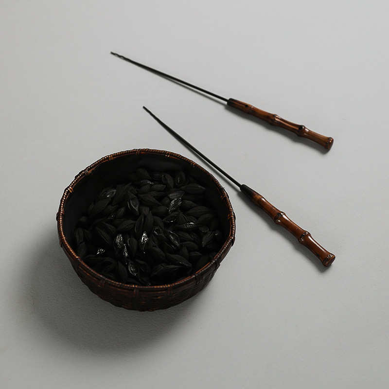 复古竹编炭篓手工碳篓核桃炭钵碳斗炭笼煮茶炭炉配件烧水山山竹木