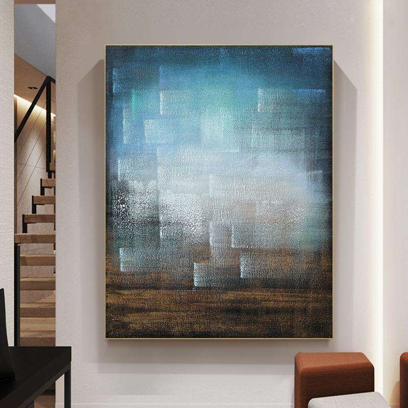 油画 手绘油画《千城》客厅挂画玄关抽象装饰画过道现代简约手工