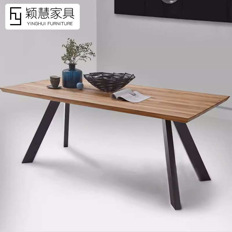 美式loft办公桌实木电脑桌中岛台商用工业风写字桌卧室书桌子