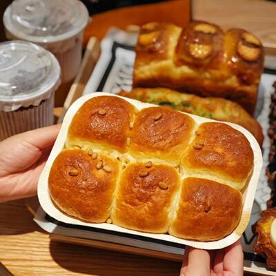 巴斯克腹肌耐高温蛋糕冰面包烘烤纸盒西点牛乳松子面包纸盘纸托模