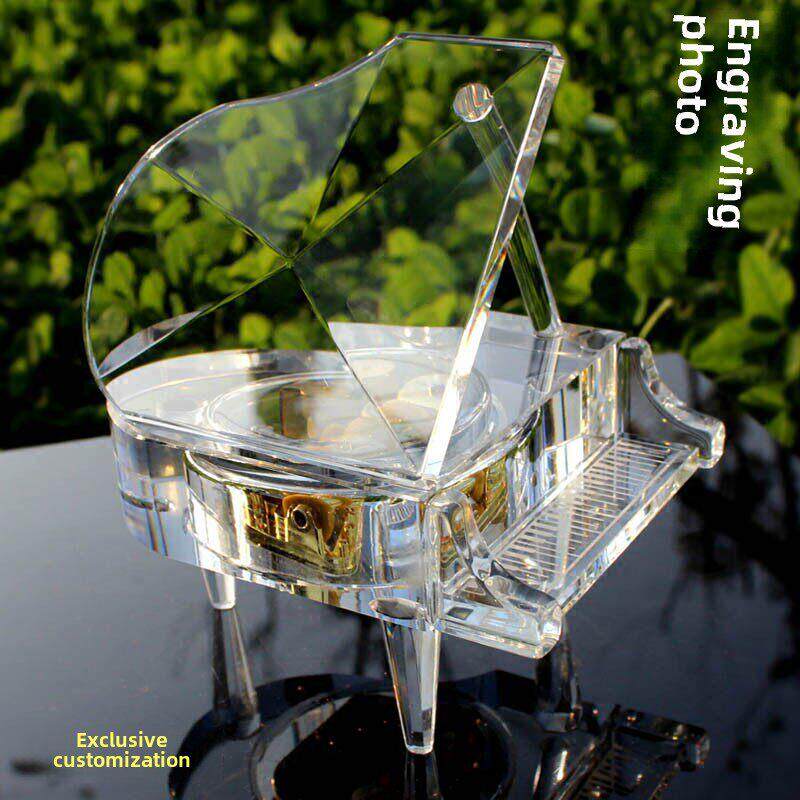 水晶音乐盒音乐盒生日礼物女孩儿童圣诞学生小女孩照片定制礼物