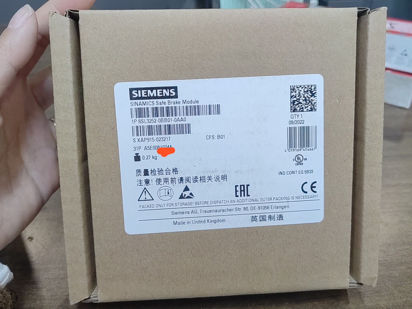 西门子6SL3252-0BB01-0AA0全新原装正品