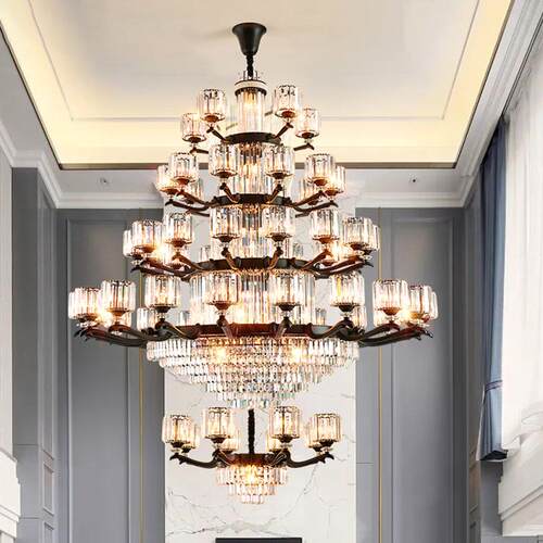 轻奢水晶客厅吊灯现代简约金色奢华主卧室大气酒店铺大厅商用灯具