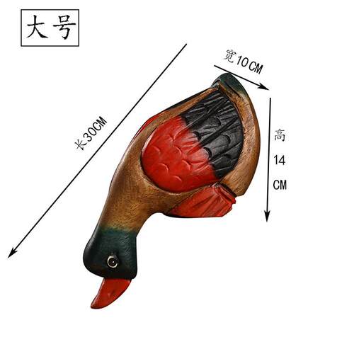 新款泰国创意木质喝鸭子摆件面家雕居客水厅办公室桌装饰木工艺品