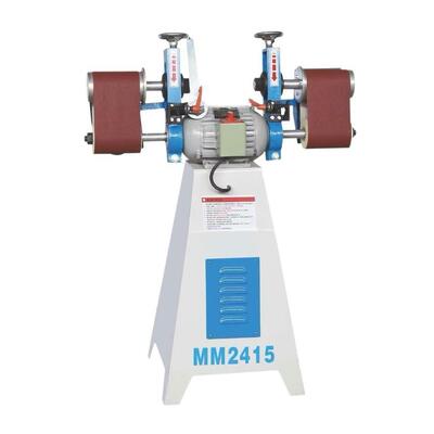小型抛光机MM2415卧式海绵砂砂带机打磨机海绵轮磨光机双头砂