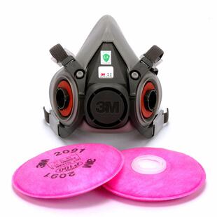 P100级别 修煤矿面罩 6200搭配2091滤棉防尘面具工业粉尘打磨装