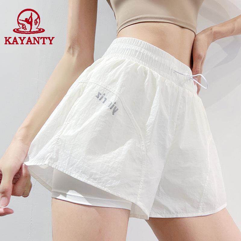 KAYANTY防走光休闲 健身房三分跑步服休闲 瑜珈裤宽松运动短裤女