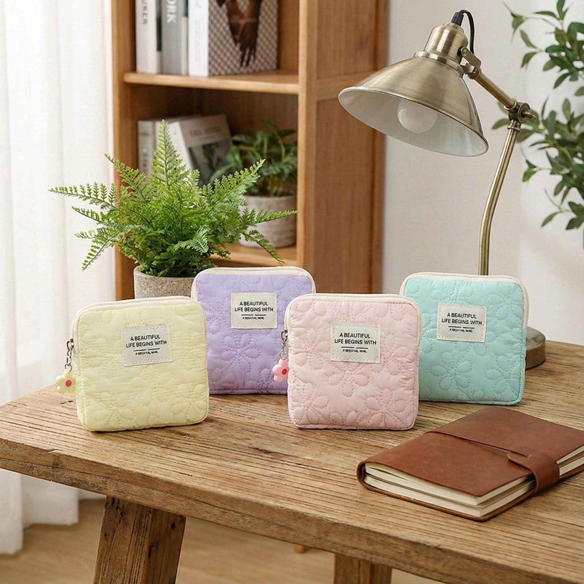 可爱小花杂物收纳袋卫生棉包耳机包口红包数码整理包零钱包旅行,收纳整理,卫生巾收纳包,淘宝优惠券,粉丝福利购,淘宝优惠卷