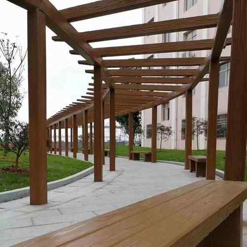 仿木花架凉GOA景亭仿木区长廊新农村休息观棚架公园广休闲场长廊