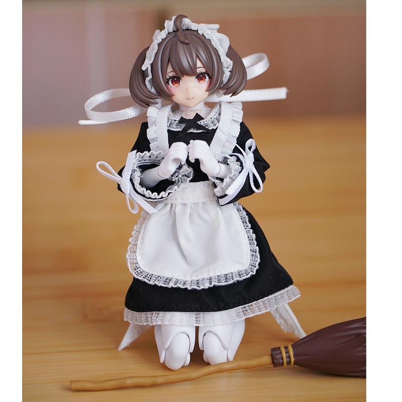 1/12兵人配件figma寿屋机娘女佣衣服6寸女素体女仆装jk连衣裙娃衣