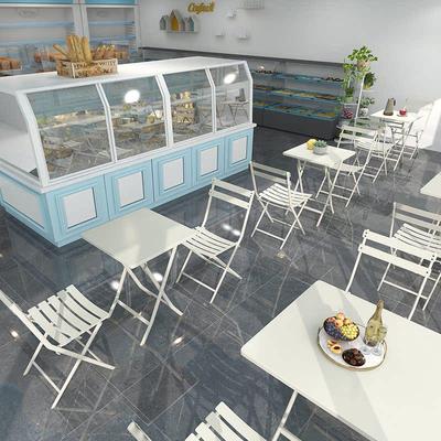 网红ins风奶茶店桌椅组合咖啡厅甜品户外简约室外折叠外摆椅套装
