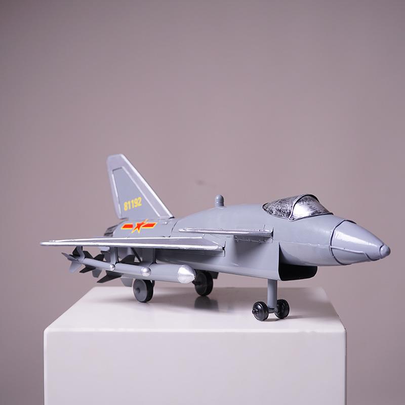 金属歼1020飞机模型铁艺大型摆件战斗机落地商场酒吧软装饰品道具