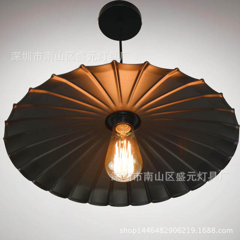 工业风餐厅伞形吊灯美式复古铁艺灯饰吧台创意服装店个性酒吧灯具