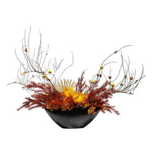 新中式红色花艺创意仿真装饰品售楼处酒店前台盆景洽谈室假花摆件