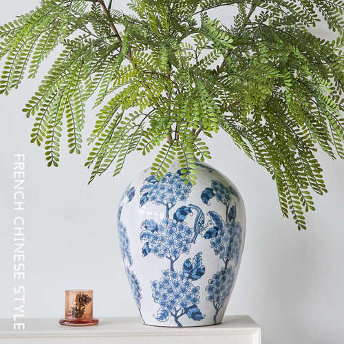 新青花瓷中室内中式摆件陶瓷装饰桌面客厅花器国风感高级玄关花瓶