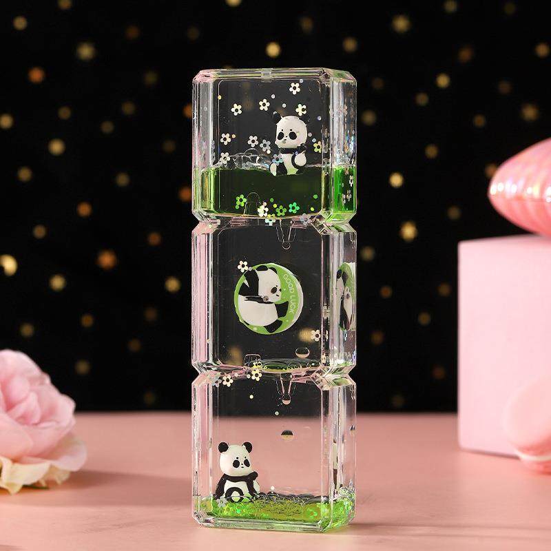 客厅装饰摆件可爱熊猫油漏小治愈解压情绪稳定沙漏创意流沙计时器