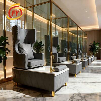 美甲高档沐足沙发椅高背奢华宝座足疗椅单人泡脚足浴华丽沙发座椅